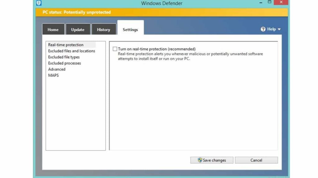 windows defender blocked by group policy